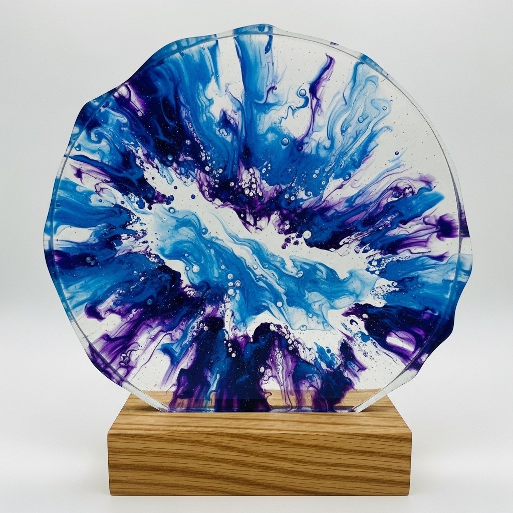 Création artistique en résine époxy transparente avec pigments