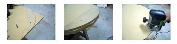Découpe panneau composite table