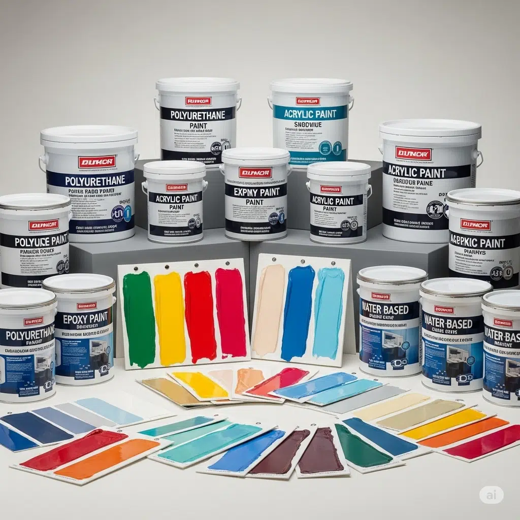 Différentes peintures pour résine polyester