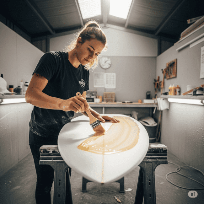 Glaçage d'une planche de surf