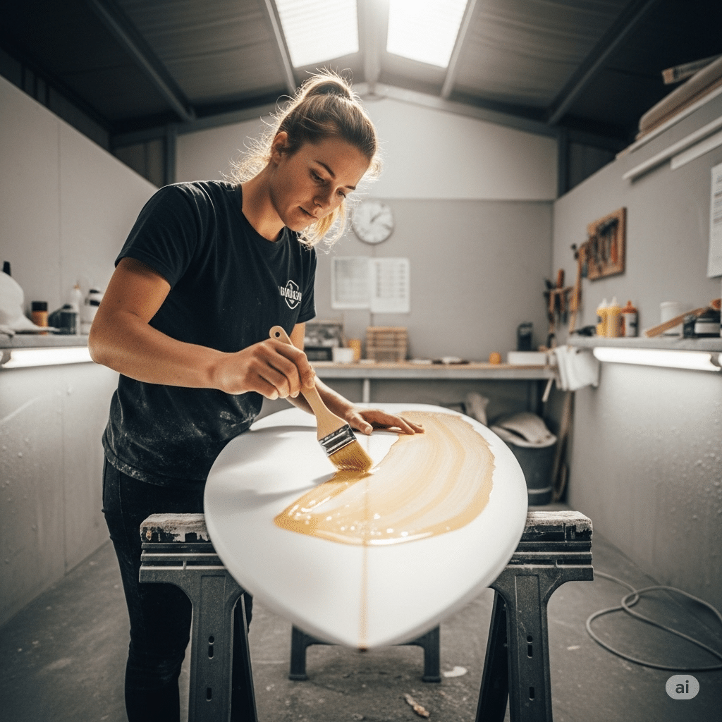 Glaçage d'une planche de surf
