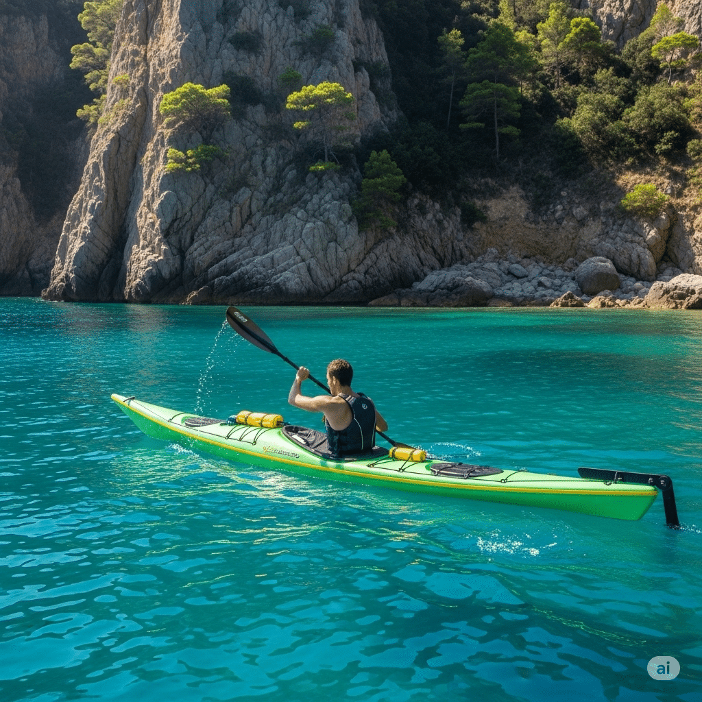 kayak en pleine mer