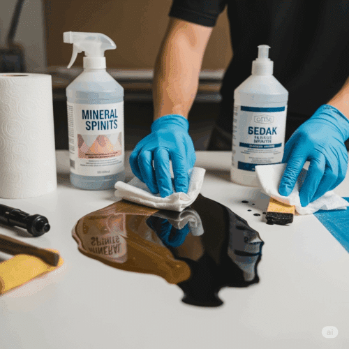 Nettoyage de la resin epoxy