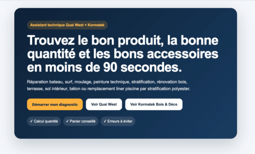 Assistant Quai West : trouvez le bon produit et les bonnes quantités en moins de 90 secondes